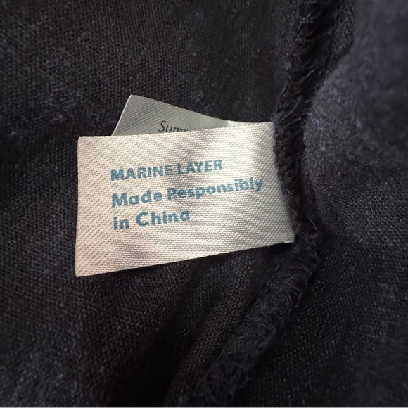 Marine Layer Allison Hemp Wide Leg Trouser Pants Slouchy Navy Size XL - Picture 8 of 11